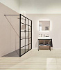 Картинка анонса товара «душевая перегородка kermi walk-in dark edition xd ww1 12020 3pk, 118-120 x 200 см с опорой, черный soft+д»