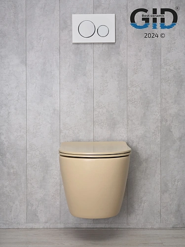 Унитаз подвесной Gid Sr2198 62210Y светло-коричневый матовый 49x36x35.5 с крышкой микролифт Унитаз подвесной Gid Sr2198 62210Y светло-коричневый матовый 49x36x35.5 с крышкой микролифт