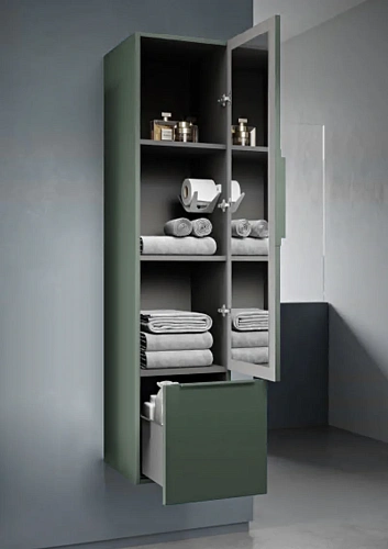 Шкаф-пенал CEZARES PREMIUM 55505 Verde opaco подвесной, реверсивный Шкаф-пенал CEZARES PREMIUM 55505 Verde opaco подвесной, реверсивный