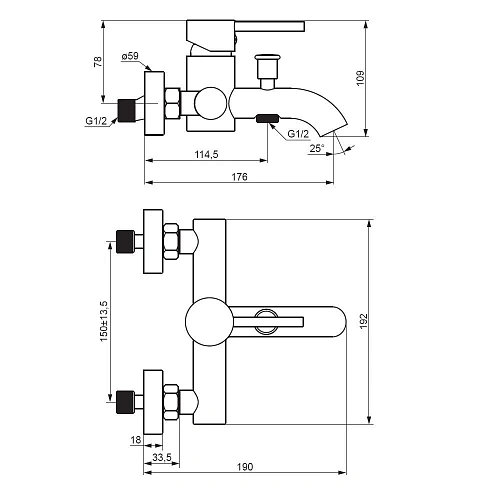 Смеситель для ванны Damixa Scandinavian Pure 361000000 хром Смеситель для ванны Damixa Scandinavian Pure 361000000 хром