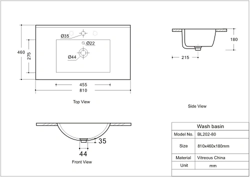 Раковина Aquanet Flow 80 00347431 Раковина Aquanet Flow 80 00347431