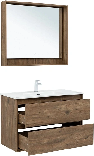 Тумба под раковину Aquanet Милан 100 дуб рустикальный 00336380 подвесная Тумба под раковину Aquanet Милан 100 дуб рустикальный 00336380 подвесная