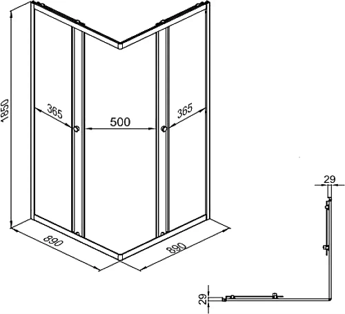 Душевой уголок DIWO Анапа 90х90, профиль хром глянец с линейным трапом CK DRAIN 1105-00155 55 см 594 594697 Душевой уголок DIWO Анапа 90х90, профиль хром глянец с линейным трапом CK DRAIN 1105-00155 55 см 594 594697