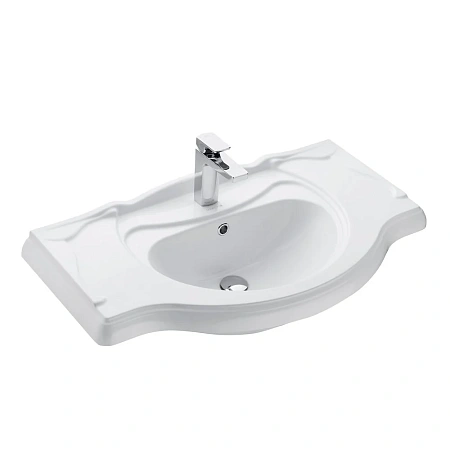 Раковина Aquaton Лаура 85 1A706731LU080 белый мрамор Раковина Aquaton Лаура 85 1A706731LU080 белый мрамор