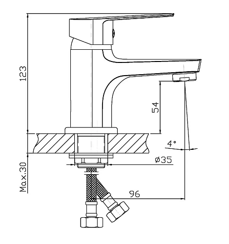 Смеситель для раковины Orange Loop M26-021ni никель Смеситель для раковины Orange Loop M26-021ni никель