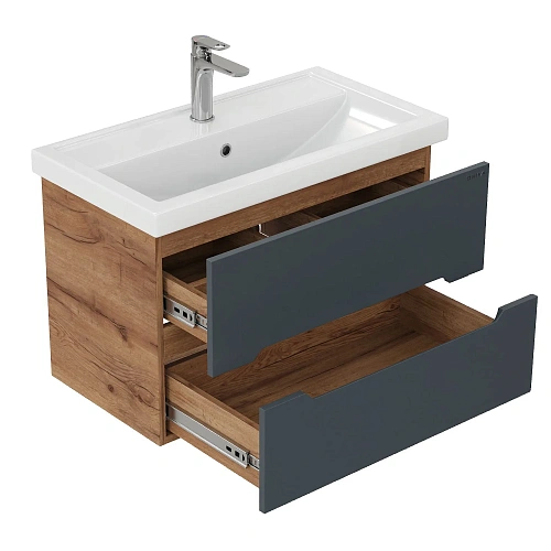 Тумба под раковину Onika Айленд 70 см 107068 подвесная, графит/дуб крафт золотой (для Фостер 70) Тумба под раковину Onika Айленд 70 см 107068 подвесная, графит/дуб крафт золотой (для Фостер 70)