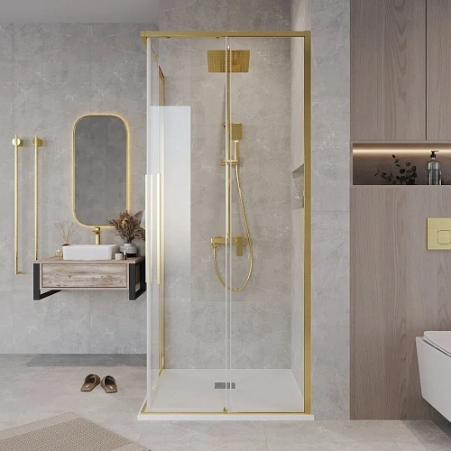 Душевая дверь GROSSMAN 1/2.К33.01.11.32.00 Galaxy (110x195) золото сатин, стекло прозрачное Душевая дверь GROSSMAN 1/2.К33.01.11.32.00 Galaxy (110x195) золото сатин, стекло прозрачное