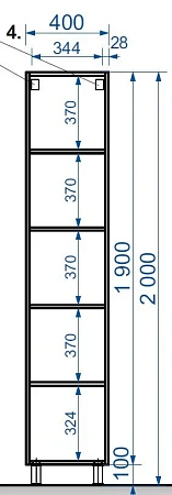 Шкаф-пенал Эстет Dallas Luxe ФР-00001949 напольный, левый 400х340х2000 Шкаф-пенал Эстет Dallas Luxe ФР-00001949 напольный, левый 400х340х2000