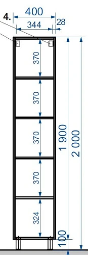 Шкаф-пенал Эстет Dallas Luxe ФР-00001950 напольный, правый 400х340х2000 Шкаф-пенал Эстет Dallas Luxe ФР-00001950 напольный, правый 400х340х2000