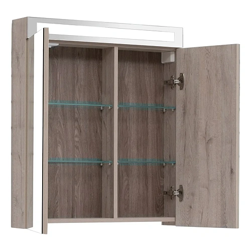 Зеркальный шкаф DREJA MAX, 70 см, 2 дверцы, 4 стеклянные полки, дуб кантри 77.9008D Зеркальный шкаф DREJA MAX, 70 см, 2 дверцы, 4 стеклянные полки, дуб кантри 77.9008D