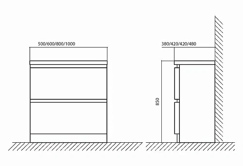Тумба под раковину BelBagno BB800FHC/TL 420x800 мм Тумба под раковину BelBagno BB800FHC/TL 420x800 мм