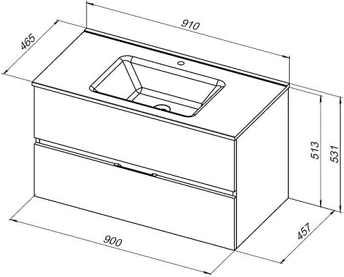 Тумба под раковину Aquanet Алвита New 90 2 ящика, дуб веллингтон табак 00334187 подвесная Тумба под раковину Aquanet Алвита New 90 2 ящика, дуб веллингтон табак 00334187 подвесная
