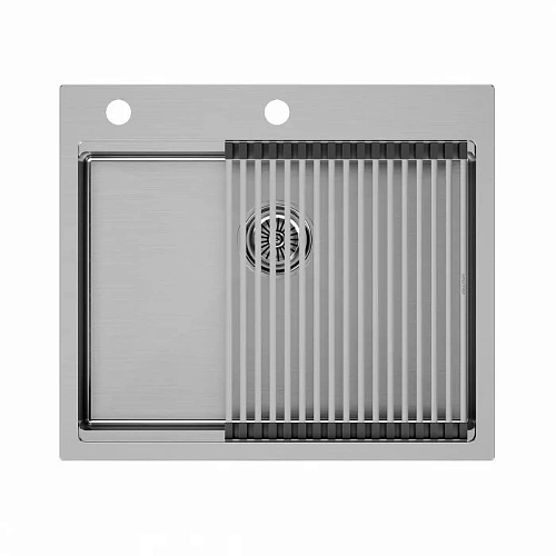 Кухонная мойка Paulmark KRONER-PRO 59 с ролл-матом PRO в цвет мойки, PM705951-BS+R405-BS Кухонная мойка Paulmark KRONER-PRO 59 с ролл-матом PRO в цвет мойки, PM705951-BS+R405-BS