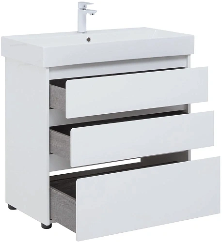 Тумба под раковину Aquanet Nova Lite 85 белый глянец (3 ящика) 00302475 Тумба под раковину Aquanet Nova Lite 85 белый глянец (3 ящика) 00302475