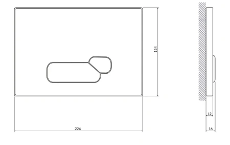 Клавиша смыва Cersanit ACTIS, стекло, черная глянцевая (BU-ACT/Blg/Gl) Клавиша смыва Cersanit ACTIS, стекло, черная глянцевая (BU-ACT/Blg/Gl)
