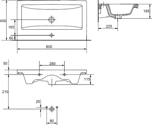 Тумба с раковиной DIWO Ростов 80 461340 Тумба с раковиной DIWO Ростов 80 461340