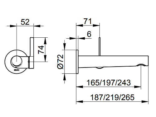 Смеситель для раковины Keuco IXMO 59516370101 Смеситель для раковины Keuco IXMO 59516370101