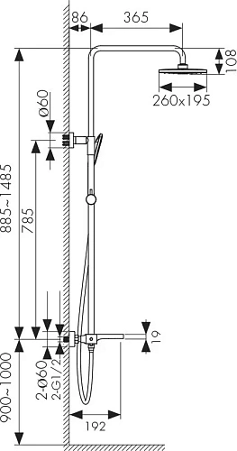 Душевая система Kaiser Star 02182-2 с термостатом Душевая система Kaiser Star 02182-2 с термостатом