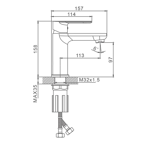 Смеситель для раковины Splenka S05.10.06, черный Смеситель для раковины Splenka S05.10.06, черный