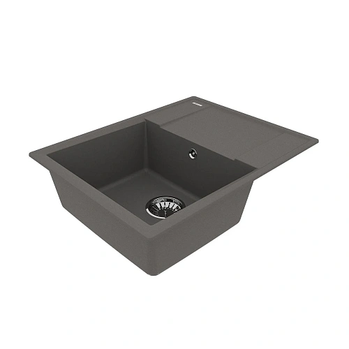Кухонная мойка Lemark IMANDRA 640 врезная из кварцгранита, с крылом, серый шелк 9910023 Кухонная мойка Lemark IMANDRA 640 врезная из кварцгранита, с крылом, серый шелк 9910023