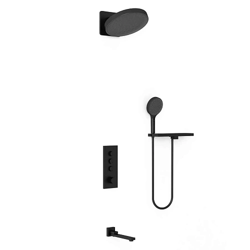 Душевая система Vincea VSFW-433TI3RMB встраиваемый, термостатический, трехрежимный, черный Душевая система Vincea VSFW-433TI3RMB встраиваемый, термостатический, трехрежимный, черный
