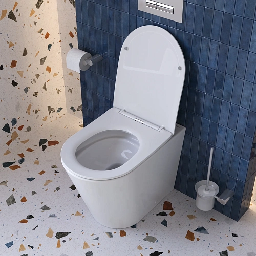 Унитаз приставной BelBagno FLAY-TOR BB1003CB-TOR/SC безободковый с сиденьем и смывом TORNADO Унитаз приставной BelBagno FLAY-TOR BB1003CB-TOR/SC безободковый с сиденьем и смывом TORNADO