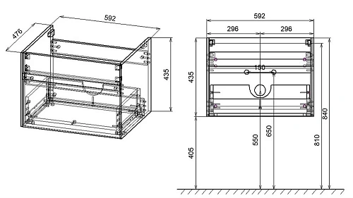 Тумба под раковину Vincea Chiara 600 подвесная, 1 выкатной ящик soft-close, R.Oak VMC-2C600RO Тумба под раковину Vincea Chiara 600 подвесная, 1 выкатной ящик soft-close, R.Oak VMC-2C600RO