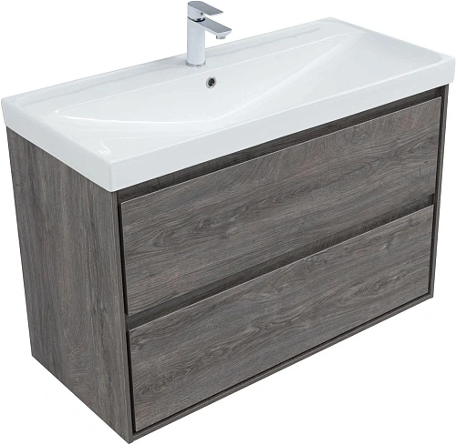 Тумба под раковину Aquanet Милан 100 дуб рошелье 00336375 подвесная Тумба под раковину Aquanet Милан 100 дуб рошелье 00336375 подвесная