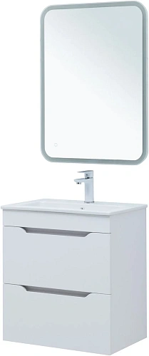 Тумба под раковину Aquanet Практика 60 белый матовый 2 ящика 00330457 напольная/подвесная Тумба под раковину Aquanet Практика 60 белый матовый 2 ящика 00330457 напольная/подвесная