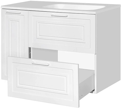 Тумба под раковину Style Line Альба (2 ящ./корзина) Барселона 90 Правая Люкс, белый, PLUS ЛС-000010054 Тумба под раковину Style Line Альба (2 ящ./корзина) Барселона 90 Правая Люкс, белый, PLUS ЛС-000010054