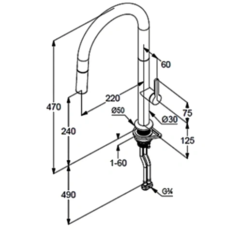 Смеситель для кухни Kludi AUREA 558526675 глубокий черный матовый Смеситель для кухни Kludi AUREA 558526675 глубокий черный матовый