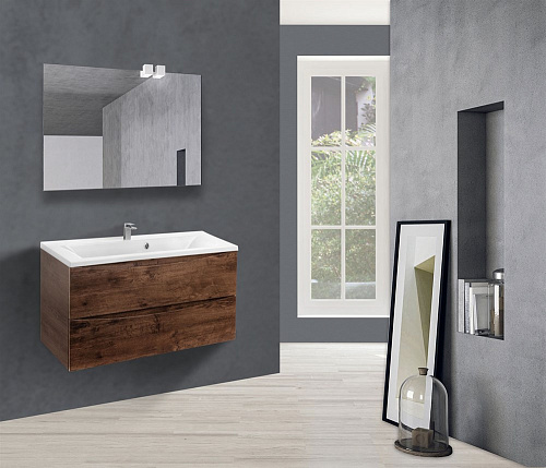 Тумба под раковину Vincea Mia 900 подвесная, 2 выкатных ящика soft close, R.Wood VMC-2MA900RW Тумба под раковину Vincea Mia 900 подвесная, 2 выкатных ящика soft close, R.Wood VMC-2MA900RW