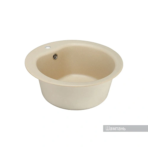 Кухонная мойка Aquaton Мида 1A712732MD290 из литого мрамора, круглая, шампань Кухонная мойка Aquaton Мида 1A712732MD290 из литого мрамора, круглая, шампань