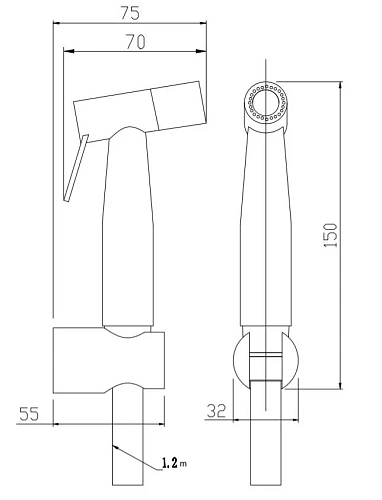Гигиенический душ BelBagno NOVA BB-IFS1-IN сатин Гигиенический душ BelBagno NOVA BB-IFS1-IN сатин