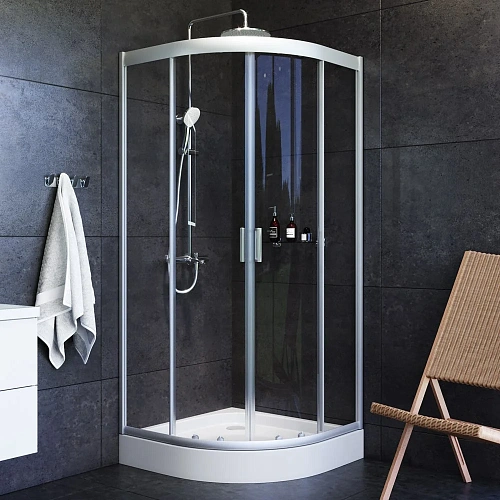 Душевой уголок AM.PM Gem W90G-401-090WT 90х90, стекло прозрачное, профиль матовое серебро, без поддо Душевой уголок AM.PM Gem W90G-401-090WT 90х90, стекло прозрачное, профиль матовое серебро, без поддо