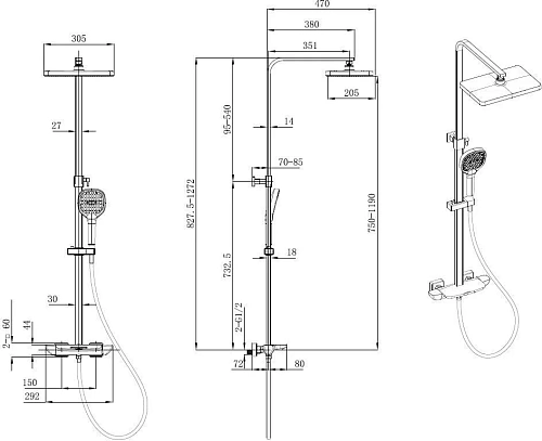 Душевая система Allen Brau Infinity 5.21030-31 черный матовый Душевая система Allen Brau Infinity 5.21030-31 черный матовый