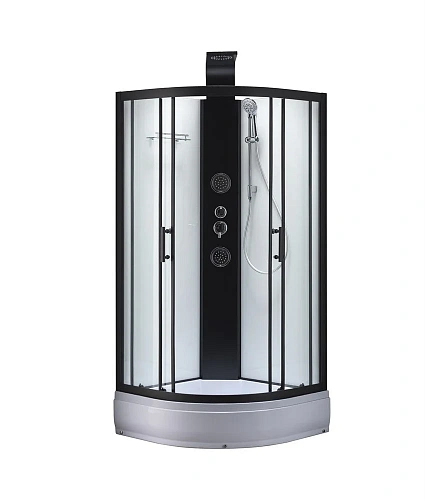 Душевая кабина Taliente с гидромассажем, 100x100x220см, четверть круга, профиль черный, прозрозрачно TA-100CB Душевая кабина Taliente с гидромассажем, 100x100x220см, четверть круга, профиль черный, прозрозрачно TA-100CB