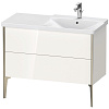 Картинка анонса товара «тумба под раковину duravit xviu xv44980b122 напольная 100 см белая глянцевый»