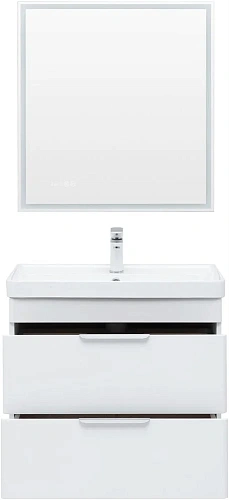 Тумба под раковину Aquanet Ирис new 710 белый глянец (2 ящика) 00310145 Тумба под раковину Aquanet Ирис new 710 белый глянец (2 ящика) 00310145