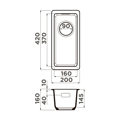 Кухонная мойка Omoikiri Kata 20-U-BL Artgranit/черный 4993375 Кухонная мойка Omoikiri Kata 20-U-BL Artgranit/черный 4993375