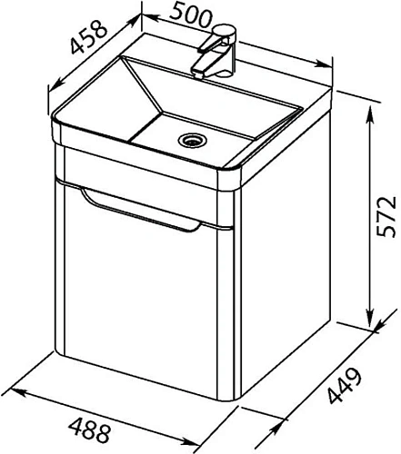 Тумба под раковину Aquanet София 50 белый 00201745 Тумба под раковину Aquanet София 50 белый 00201745