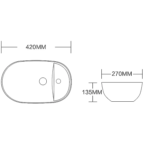 Раковина Ceruttispa CR0050 420х270х135 накладная, белая, овальная Раковина Ceruttispa CR0050 420х270х135 накладная, белая, овальная