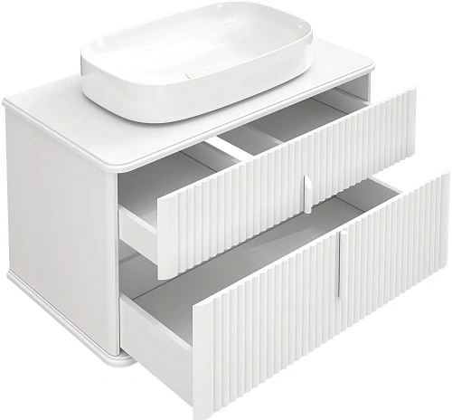 Мебель для ванной STWORKI Молде 95 белая, со столешницей 579557 Мебель для ванной STWORKI Молде 95 белая, со столешницей 579557