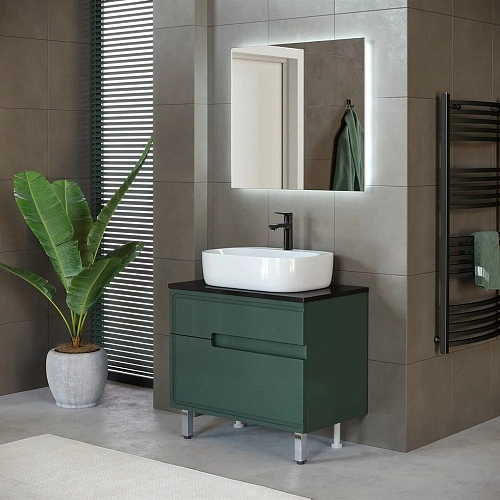 Тумба под раковину Taliente Cevia, 80см, серо-зеленый матовый, под столешницу MB-ST, без ножек TA-MB TA-MBC-80PS-grigio verde Тумба под раковину Taliente Cevia, 80см, серо-зеленый матовый, под столешницу MB-ST, без ножек TA-MB TA-MBC-80PS-grigio verde