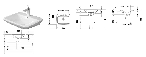 Раковина Duravit Pura Vida 2701600030 Раковина Duravit Pura Vida 2701600030