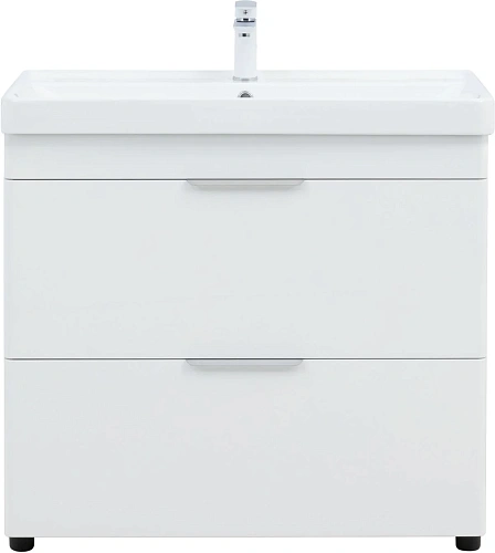 Тумба с раковиной Aquanet Ирис new 90 00342094 напольная белый глянец Тумба с раковиной Aquanet Ирис new 90 00342094 напольная белый глянец