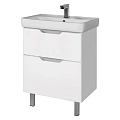 Тумба под раковину DREJA Q PLUS, 55 см, подвесная/напольная, 2 ящика, с опорами, белый глянец 99.000 99.0008 Тумба под раковину DREJA Q PLUS, 55 см, подвесная/напольная, 2 ящика, с опорами, белый глянец 99.000 99.0008
