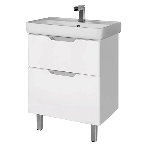 Тумба под раковину DREJA Q PLUS, 55 см, подвесная/напольная, 2 ящика, с опорами, белый глянец 99.000 99.0008 Тумба под раковину DREJA Q PLUS, 55 см, подвесная/напольная, 2 ящика, с опорами, белый глянец 99.000 99.0008