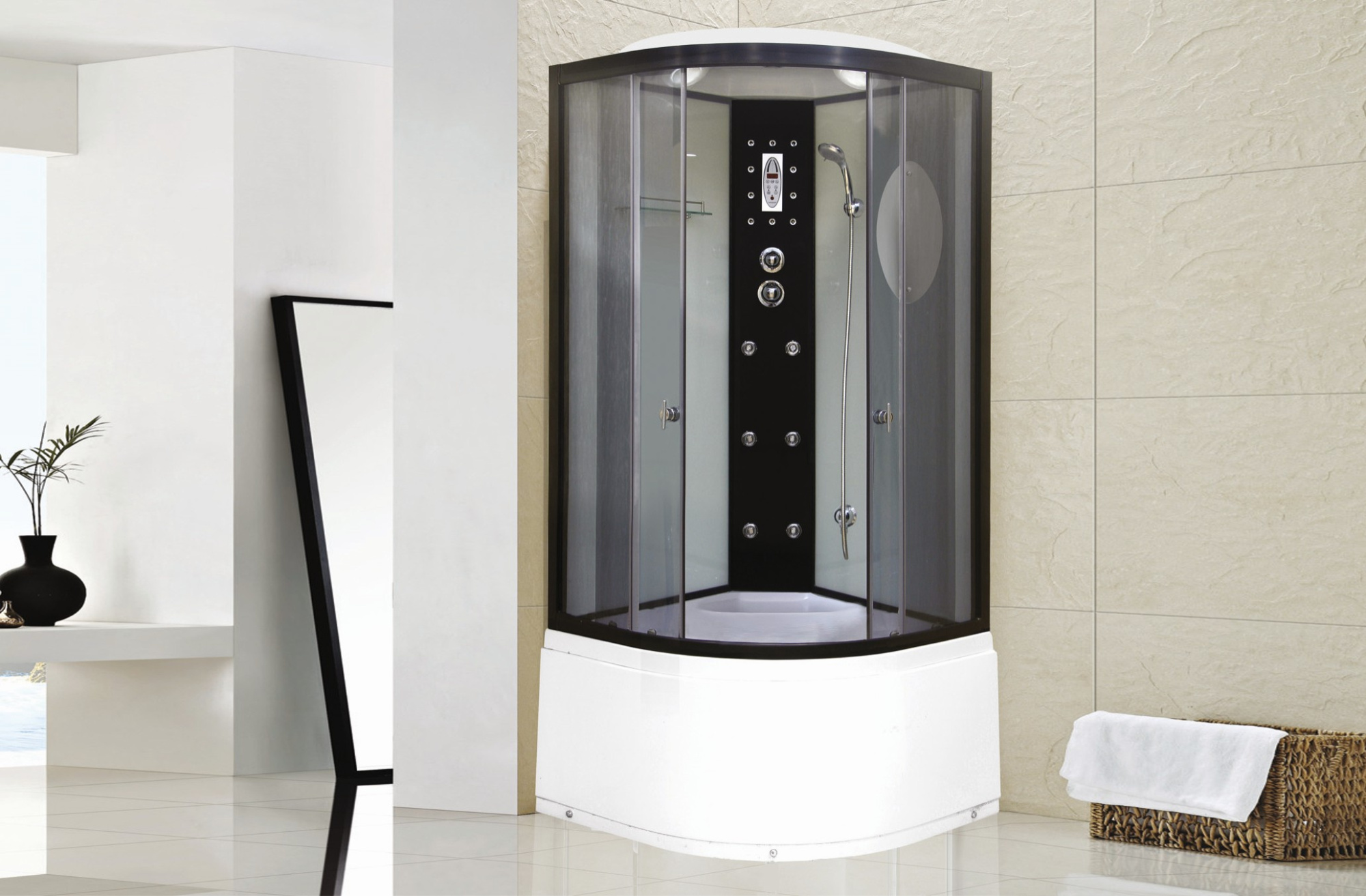 Детальная картинка товара «душевая кабина niagara ultra ng-1908-01 (900х900х2200) высокий поддон (48см) стекло тонированное 19080134»