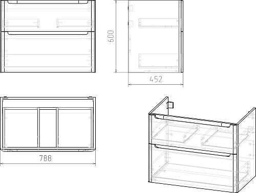Комплект мебели STWORKI Монтре 80 белая 432021 Комплект мебели STWORKI Монтре 80 белая 432021
